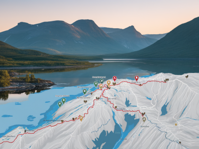 Karte norwegen itinéraires de randonnée en norvège à explorer top-routen